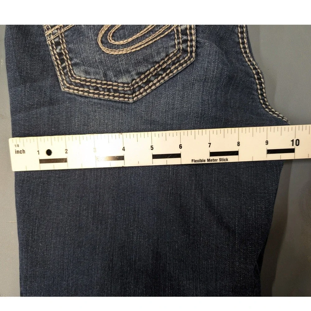 Silver Jeans Co Suki‎ Mid Capri Womens W27 Dark Wash Blue Contrast Stitch L43916